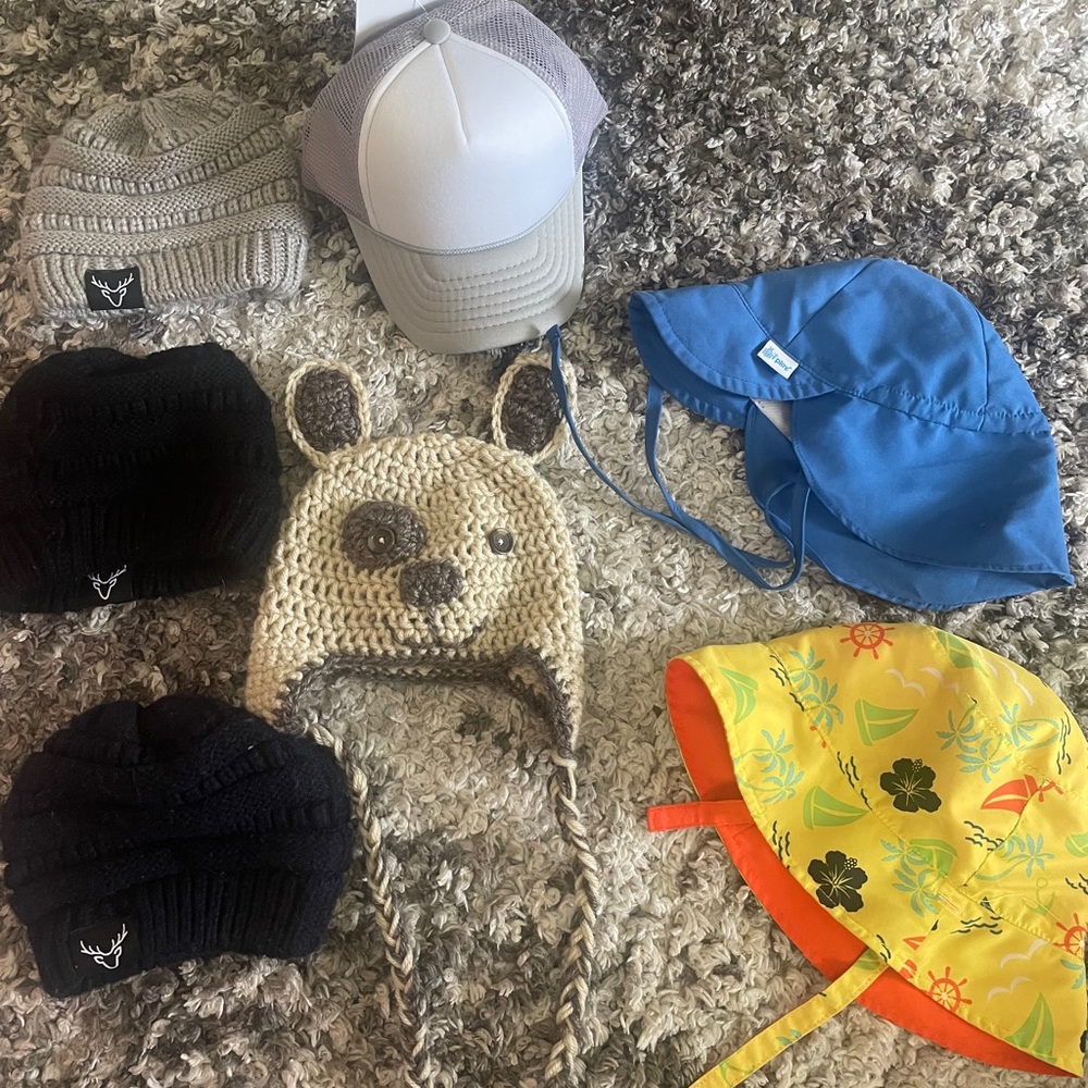 Boys beach hats and winter hats